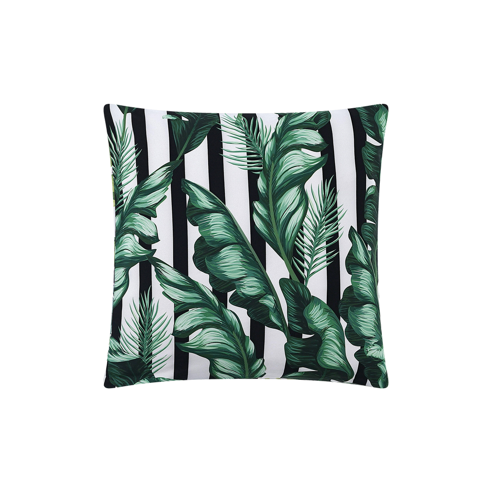CH23/ Palm and Stripe Pattern Cushion