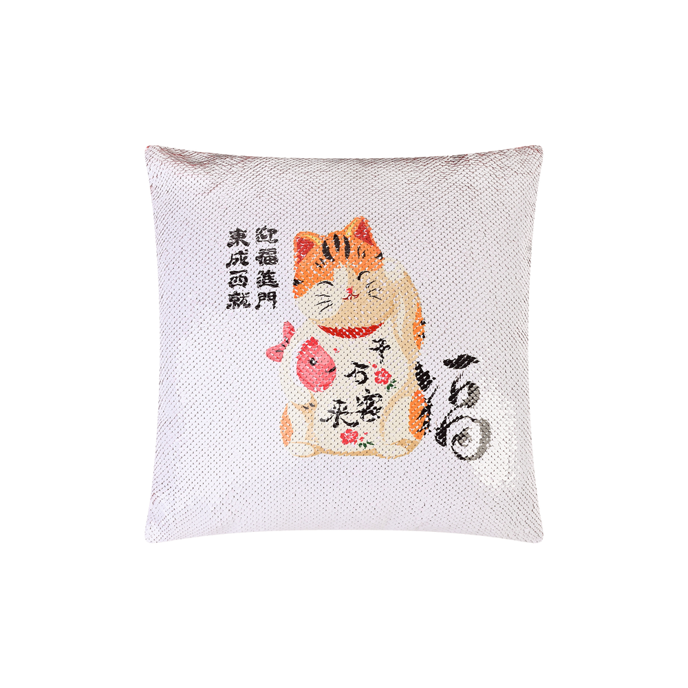 CH26/ Lucky Cat Sequin Cushion