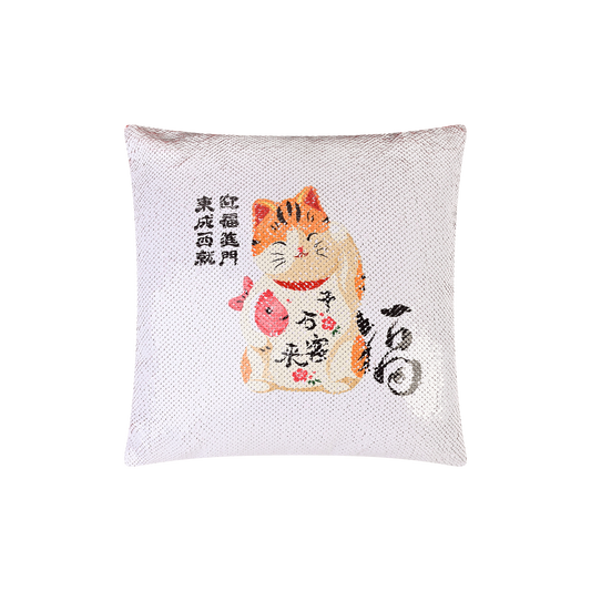 CH26/ Lucky Cat Sequin Cushion