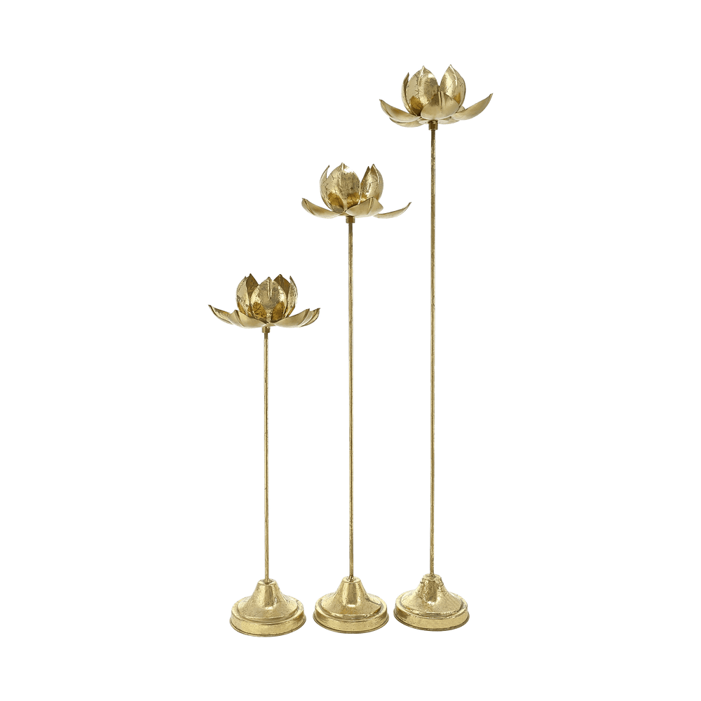 Agra Lotus (Set of 3) Candle Holder