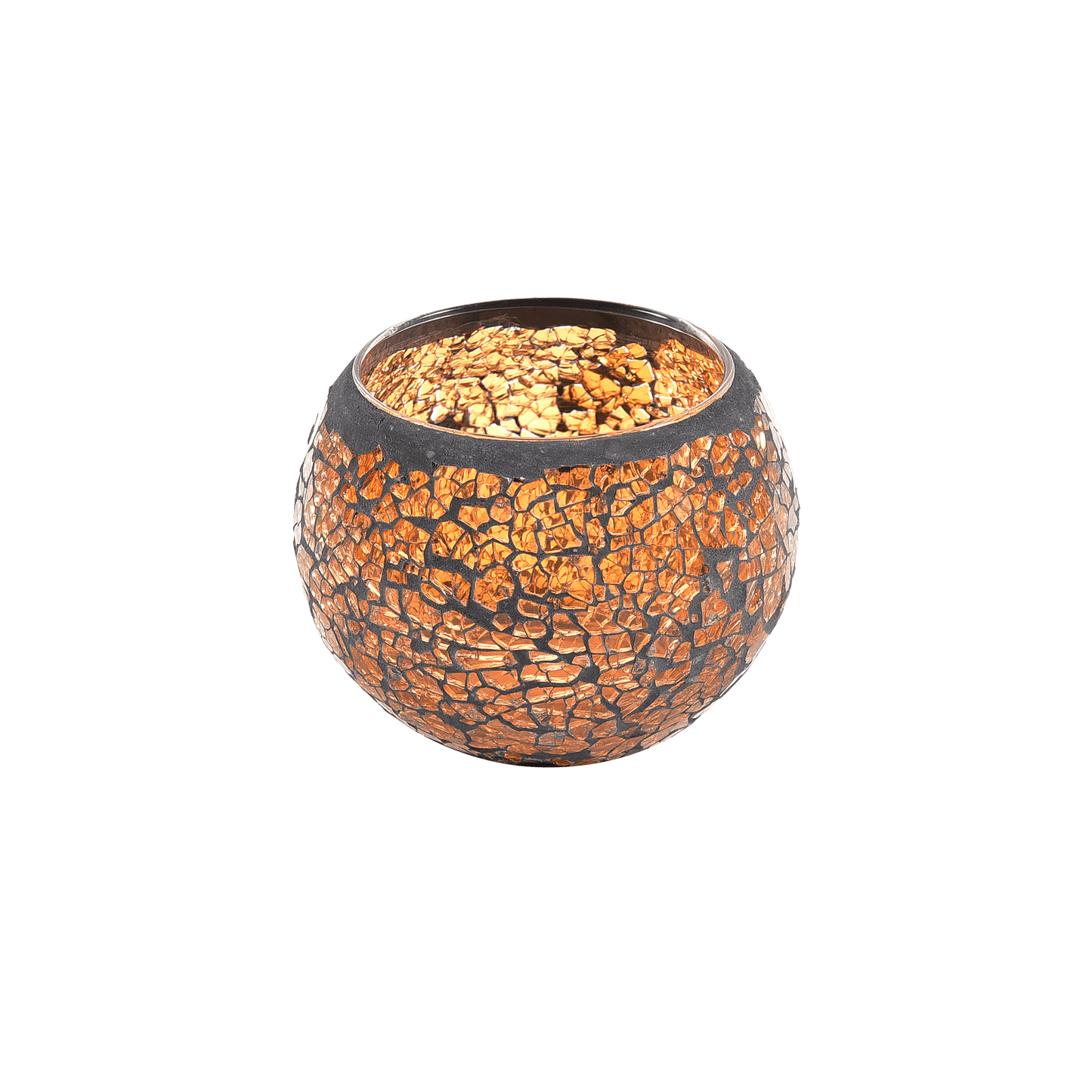 Gold Crackle Yoyo Candle Holder